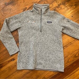 Patagonia‎ Women's Better Sweater Stonewash Gray L 1/4 Zip Pullover Branded